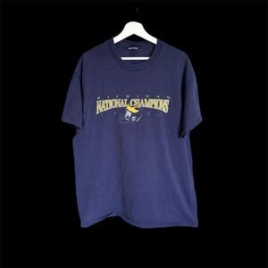 University Of Michigan 1997 Champions Tshirt Sz XL Blue Faded Wolverines Vintage